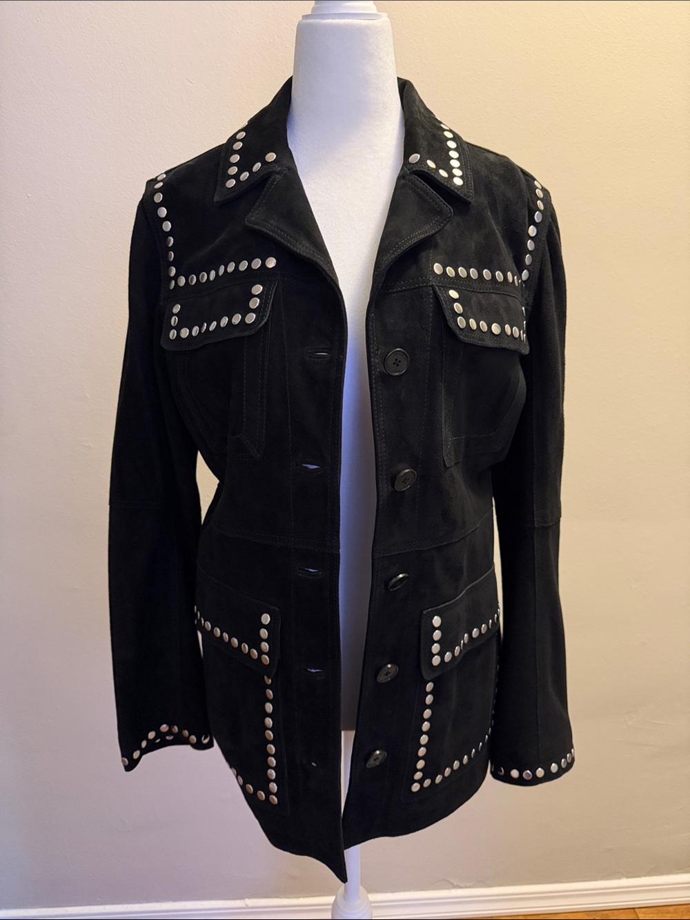 ZADIG & VOLTAIRE NWT Stud-Trim Suede Jacket - L